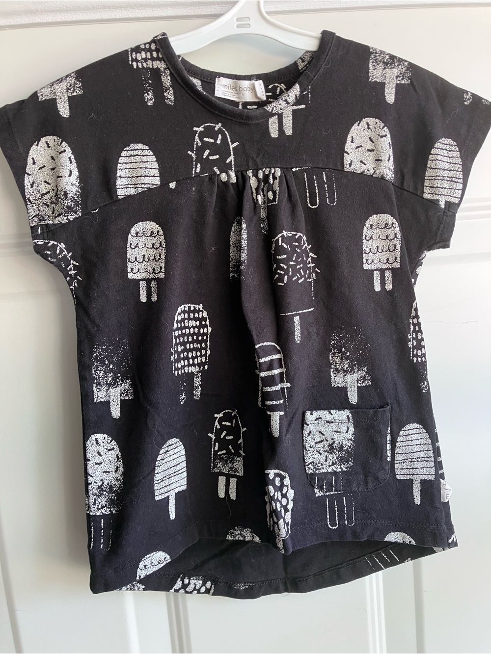 Miles baby black white popsicle shirt tunic 3T